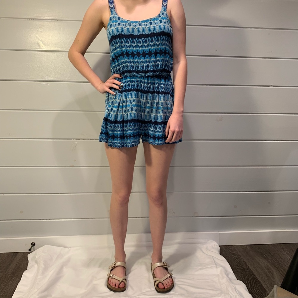 Soulmates Blue Patterned Romper